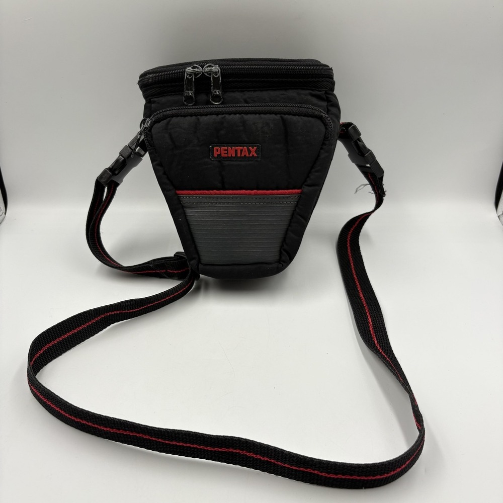 Pentax Black Nylon Camera Shoulder Holster Bag Belt Loop Padded Strap Case DSLR